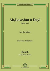 Ah, Love, but a Day!, Op.44 No.2, in e flat minor Vocal Solo & Collections sheet music cover